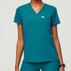 FIGS Catarina One Pocket Scrub Top Pacific Blue